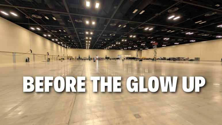 Empty room before main stage is built