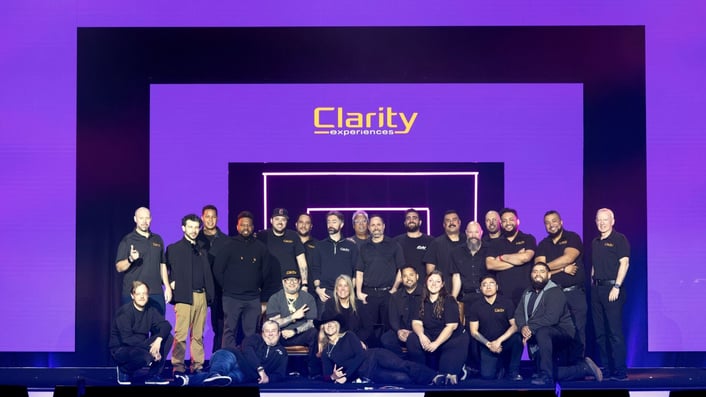Clarity Audio Visual Crew Photo In Front Of the General Session At LKQ 2025