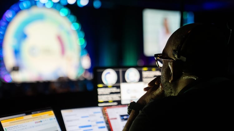 Clarity Experiences team running a live event with flawless AV production