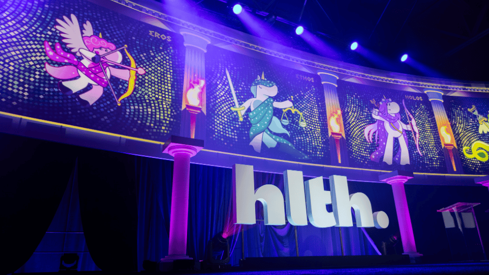 A picture of the main stage at HLTH 2025