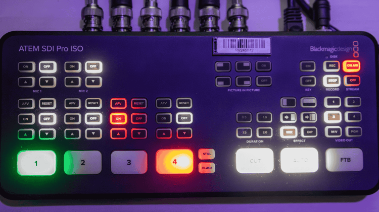 A video switcher example at an event done by Clarity Experiences