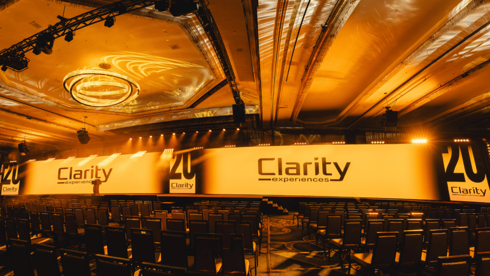 image of LED walls at an event hosted by Clarity Experiences