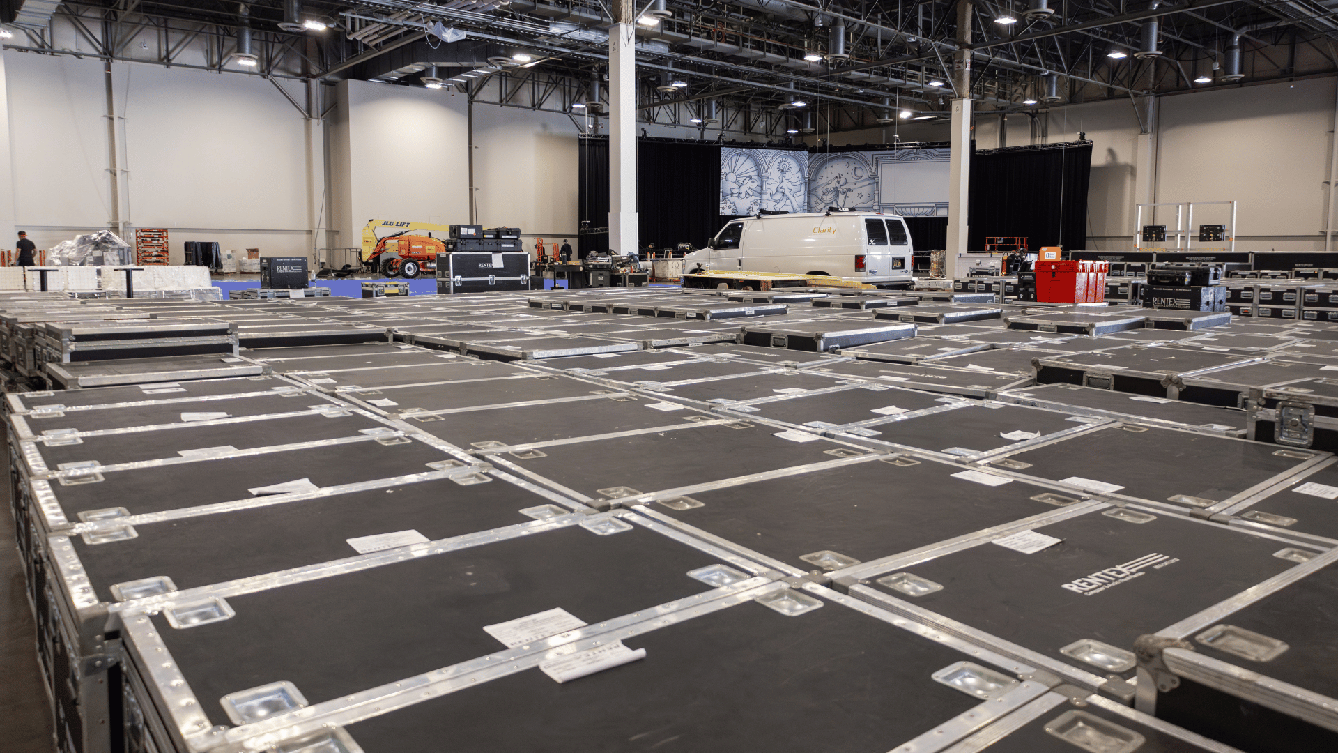 example of freight coming in at an event