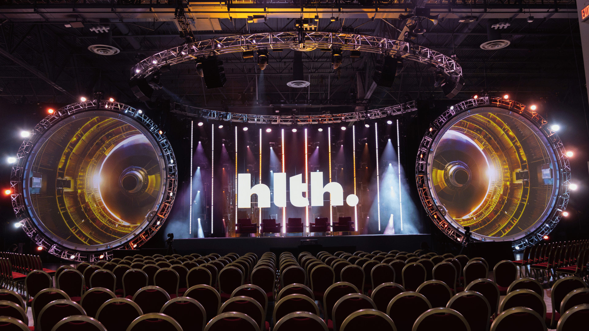 example of projection screens at hlth 2024